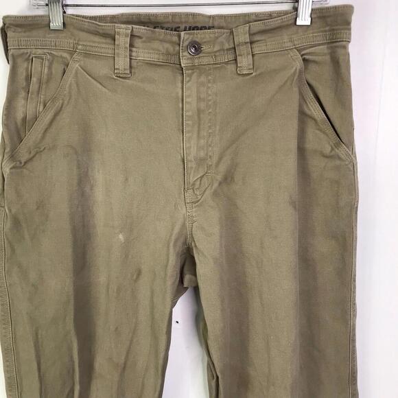 Duluth Trading Pants Mens 34 X 30 Flex Fire Hose Foreman Brown Canvas Work - Picture 6 of 11